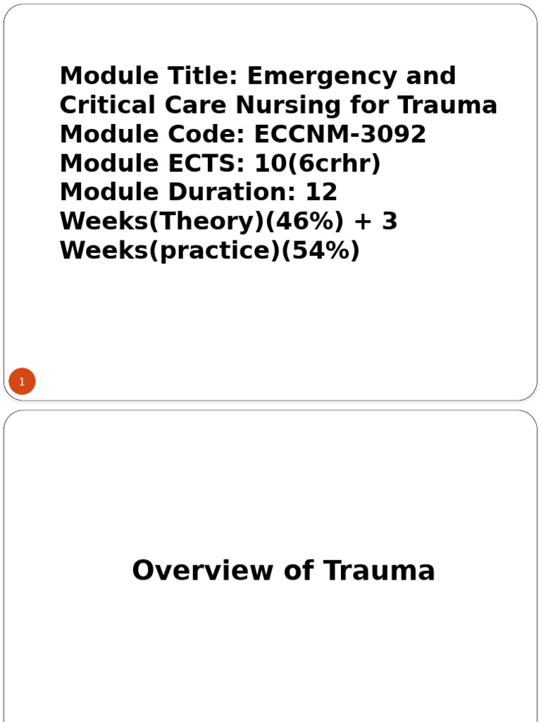 Trauma Nursing: Initial Assessment Guide | PDF | Major Trauma | Hypothermia