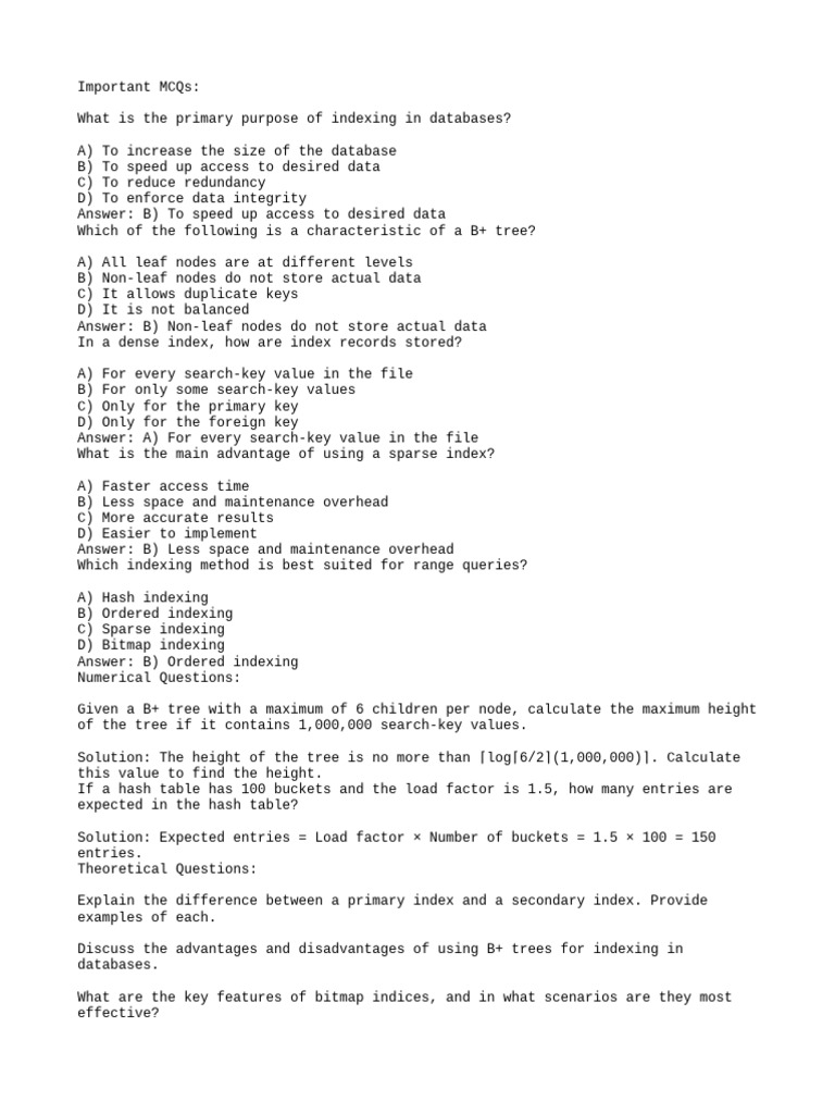 Index and Hashng | PDF