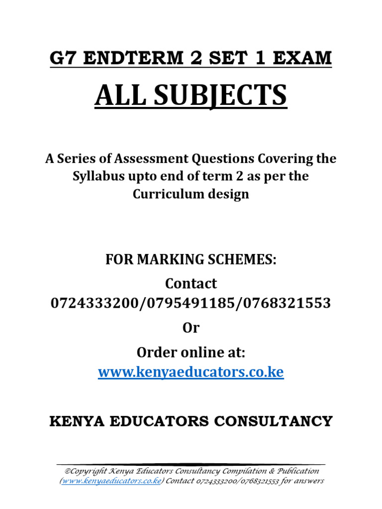 G7 End Term 2 Exam Questions Set 1 | PDF | Clef | Pathogen