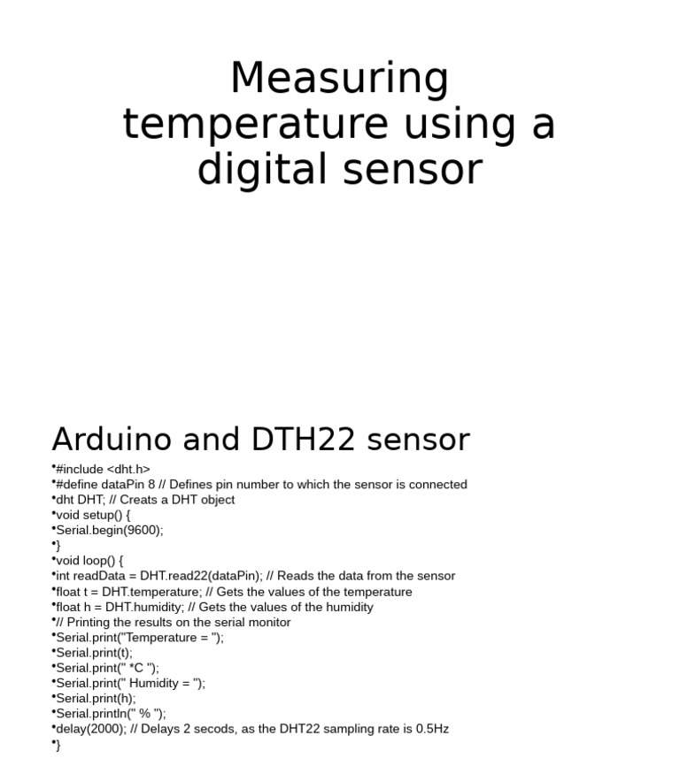 Measuring Temperature Using A Digital Sensor | PDF