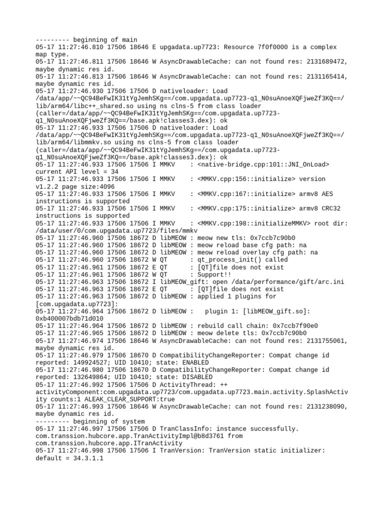 Upgadata App Initialization Logs | PDF | Java (Programming Language ...