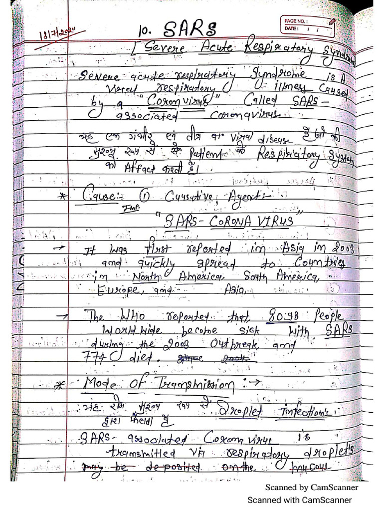 ️10. SARS { severe acute respiratory syndrome(1) | PDF