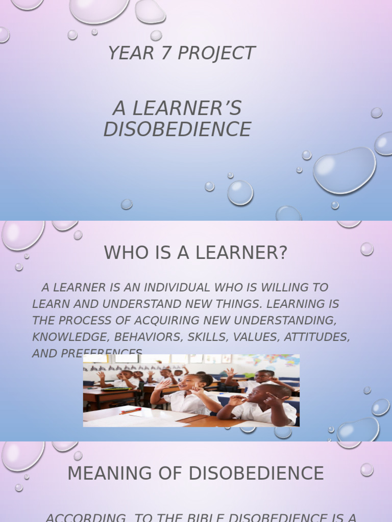 Understanding Learner Disobedience | PDF