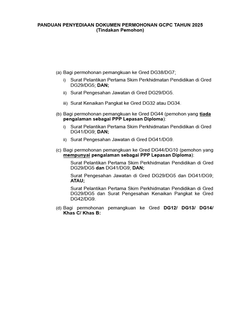 Panduan Penyediaan Dokumen Calon GCPC Tahun 2025 | PDF