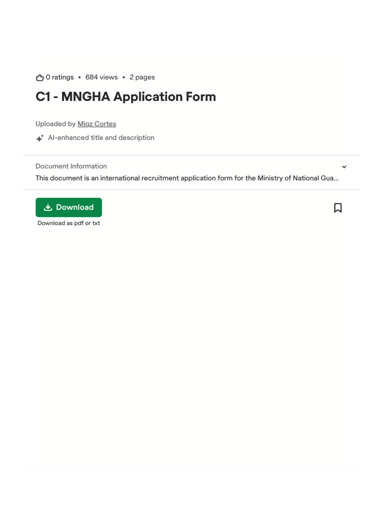 C1 International Recruitment Form | PDF | Scribd