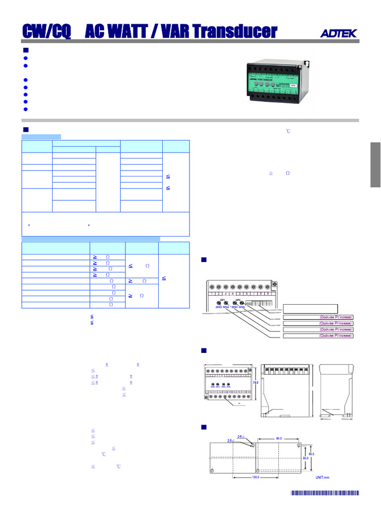 B1 03 CWQ DataSheet EN V12 180402 | PDF | Mains Electricity | Power Supply