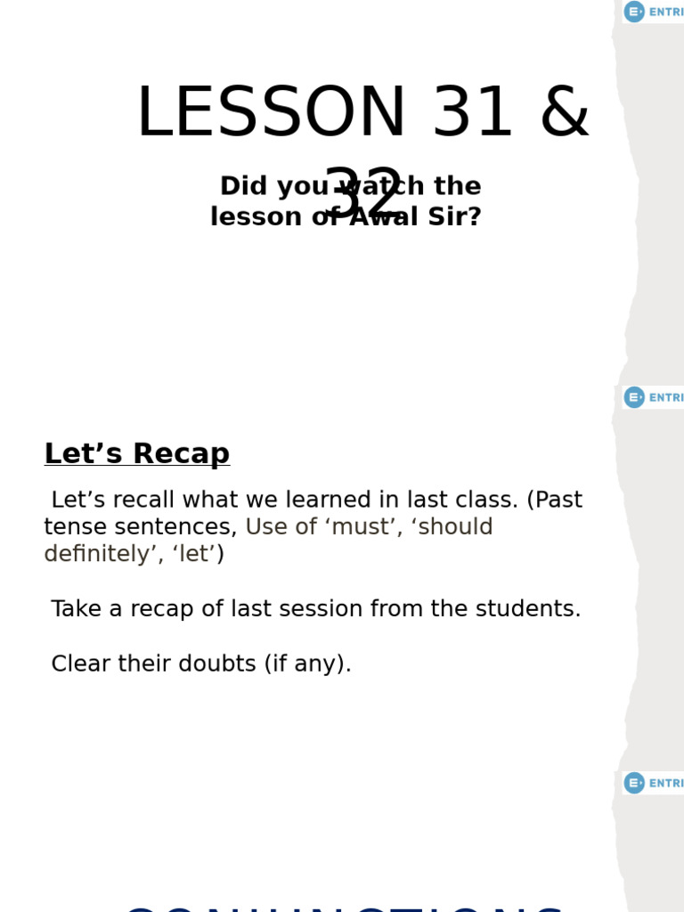 Lesson 31 & 32 | PDF | Linguistics