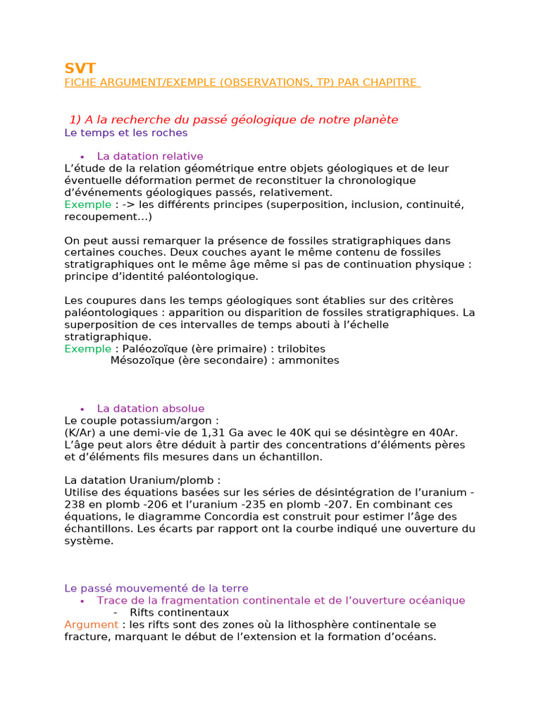 Argumentation paléontologique en SVT | PDF | Muscle | Changement climatique