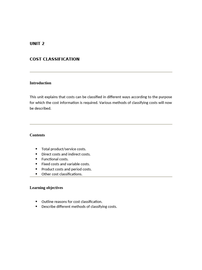 Understanding Cost Classification Methods | PDF | Cost | Expense