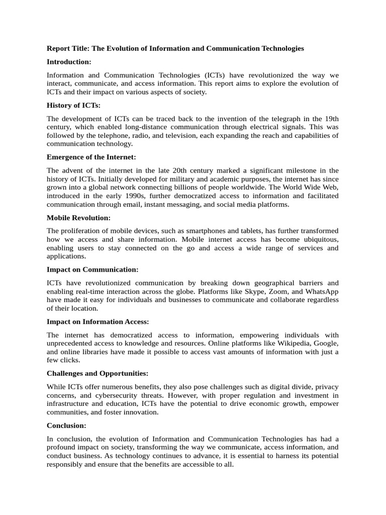 Report Title Tugas Bhs Inggris | PDF | Information And Communications ...