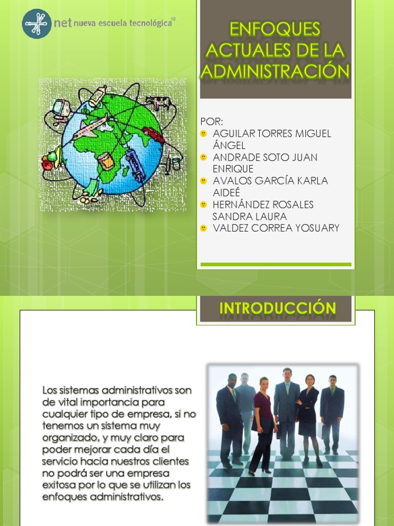 Enfoques actuales de la administración Calidad