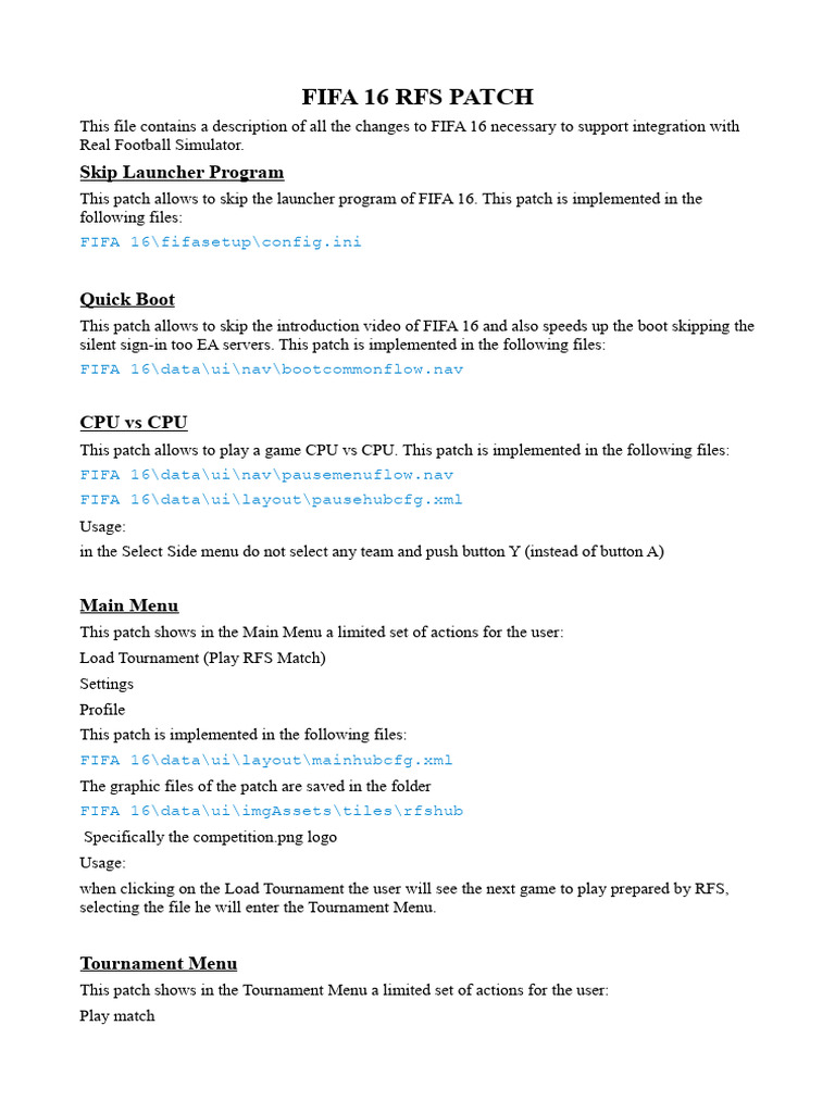 RFS Patch For FIFA 16 | PDF | Computer File | Beard
