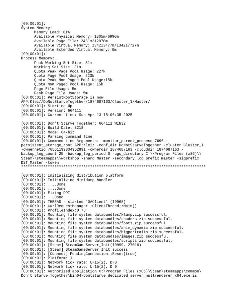 Don't Starve Together Server Log Analysis | PDF | X86 Architecture ...