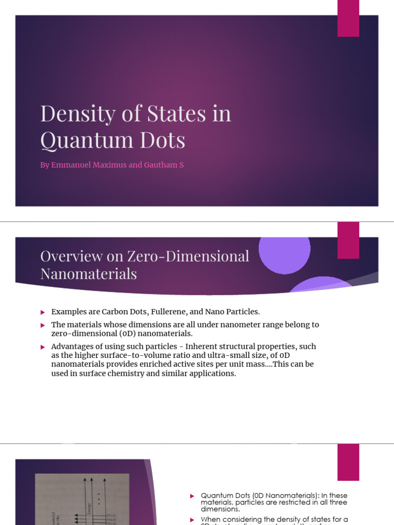 Quantum Dot Density of States Explained | PDF