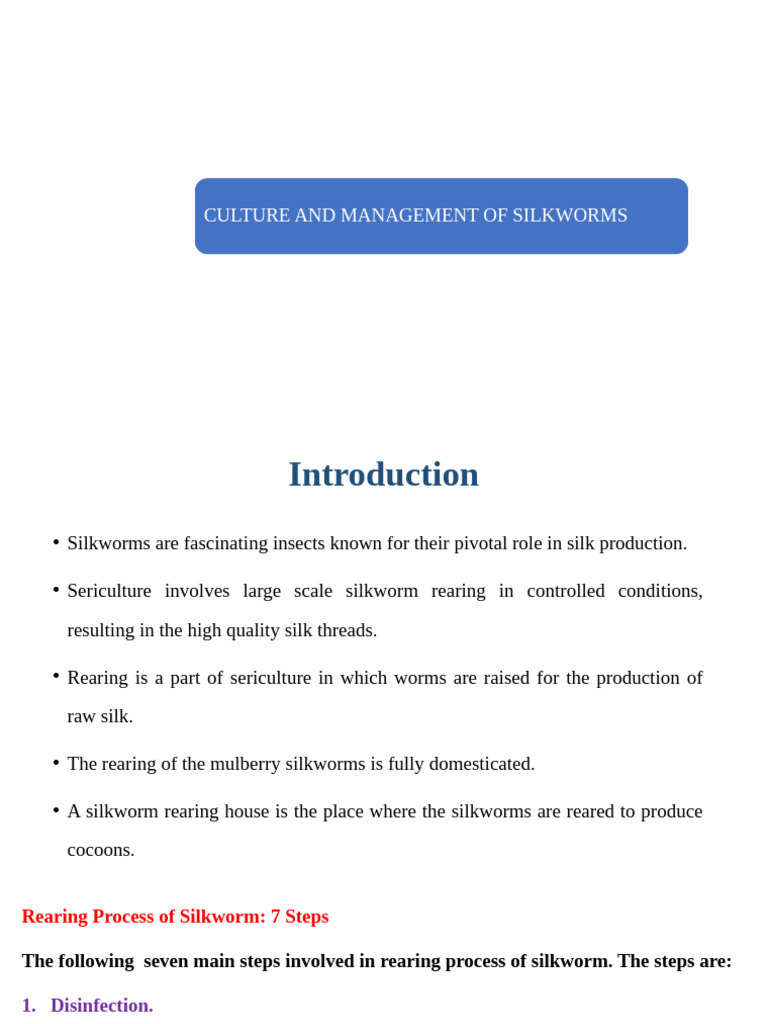 Silkworm Rearing Technique | PDF | Silk | Pupa