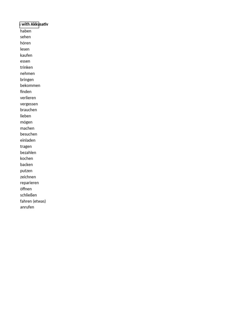 German Grammar Lists | PDF