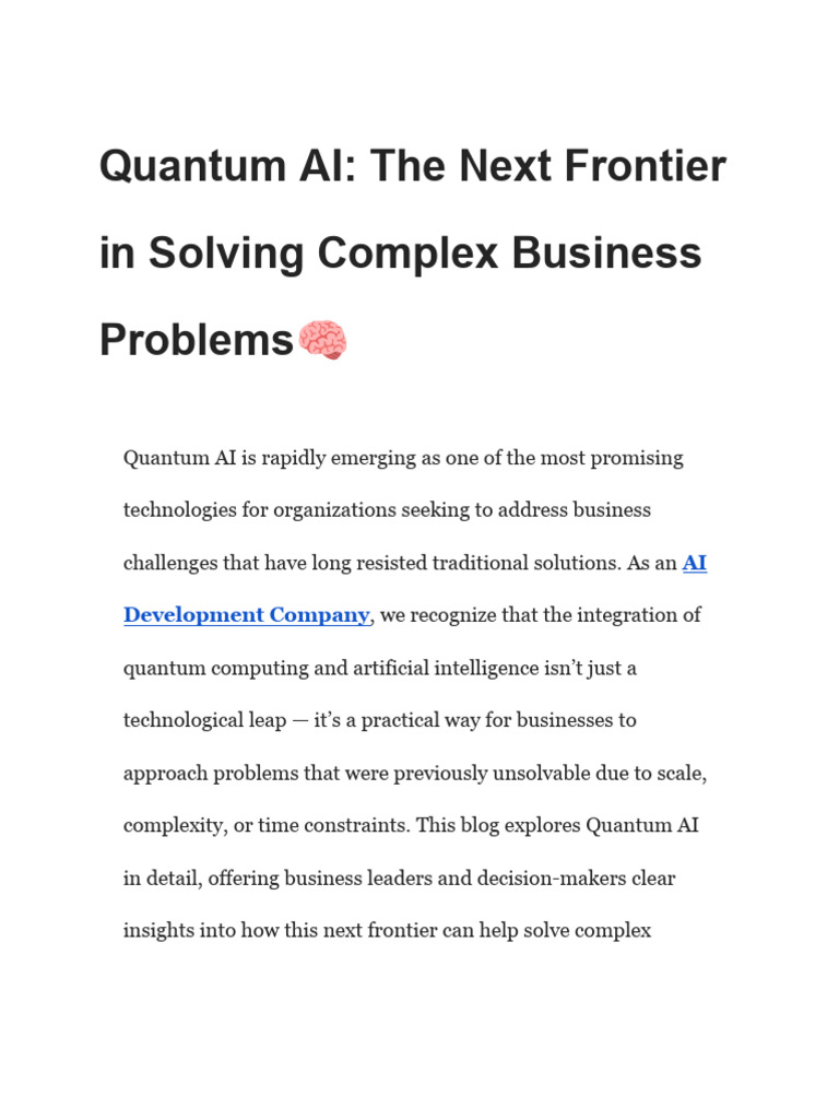 Unlocking Business Potential with Quantum AI | PDF | Quantum Computing ...