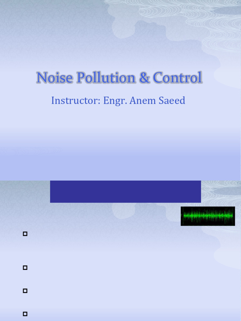 Noise Pollution And Control Pdf Noise Decibel