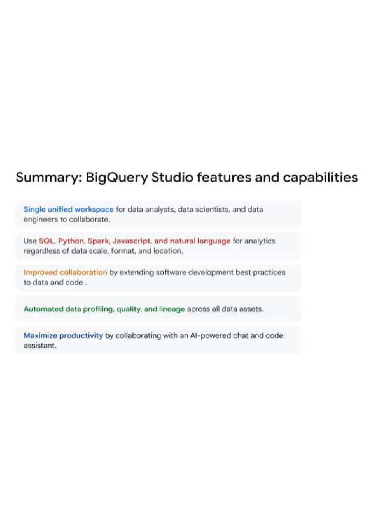 BigQuery Summary | PDF