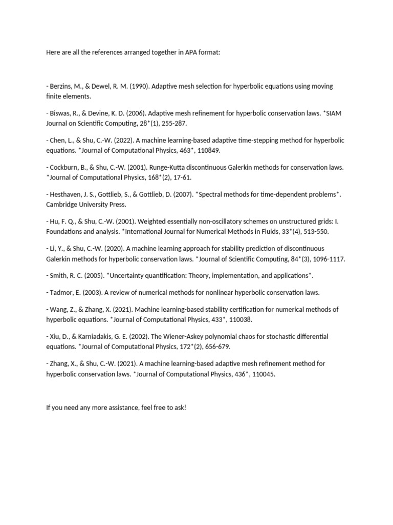 APA References for Hyperbolic Methods | PDF