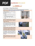 Bunsen Burner Experiment | PDF | Equipment