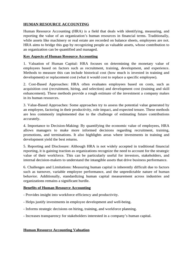Human Resource Accounting | PDF | International Financial Reporting ...
