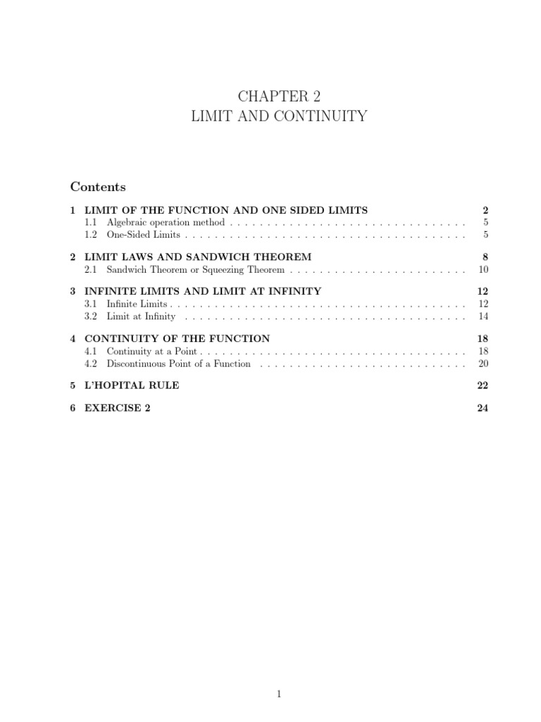 Limits and Continuity in Calculus | PDF | Limit (Mathematics ...