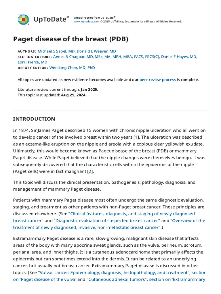 Understanding Paget Disease of the Breast | PDF | Mammography | Breast ...