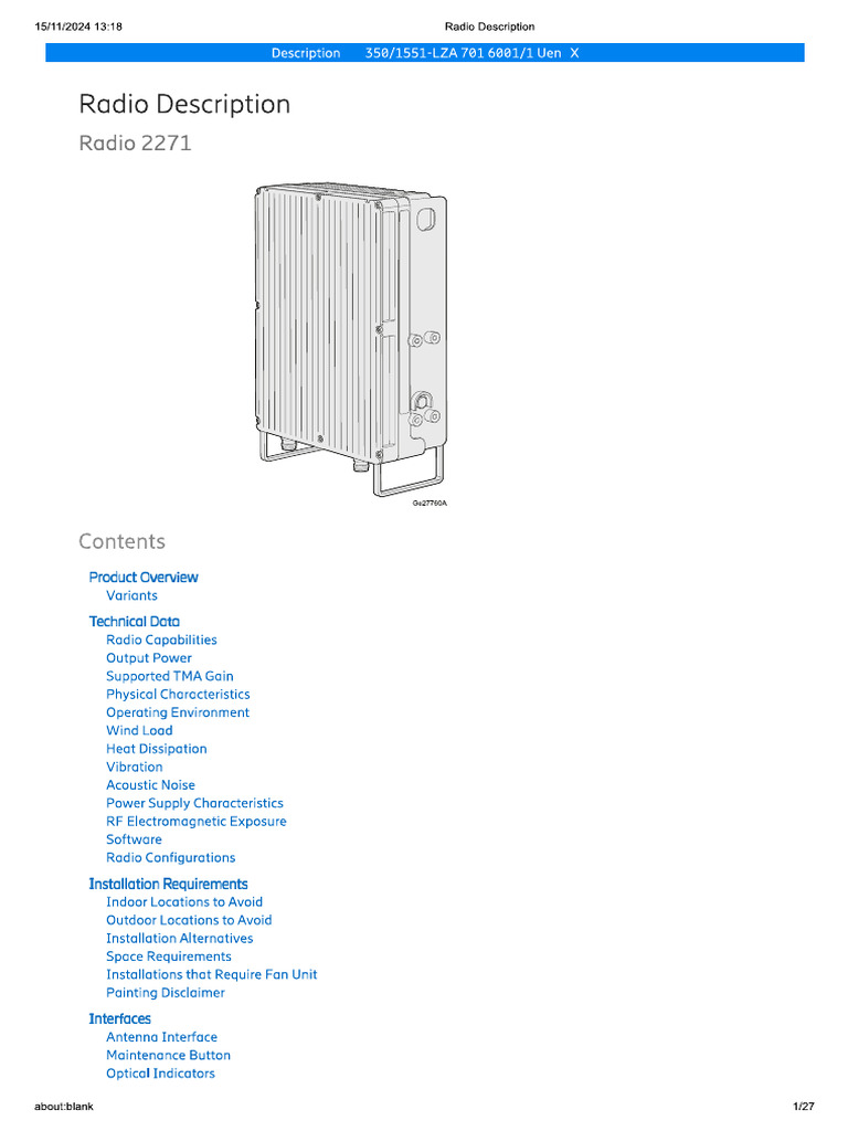 Description Détaillé RRU2271 | PDF
