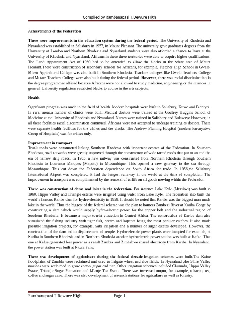 Achievements and Challenges of the Federation | PDF | Economies