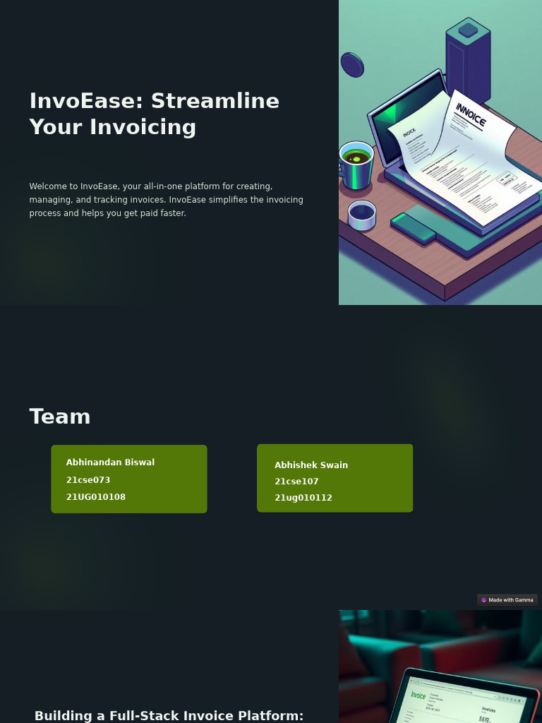 InvoEase Streamline Your Invoicing | PDF | Databases | Postgre Sql