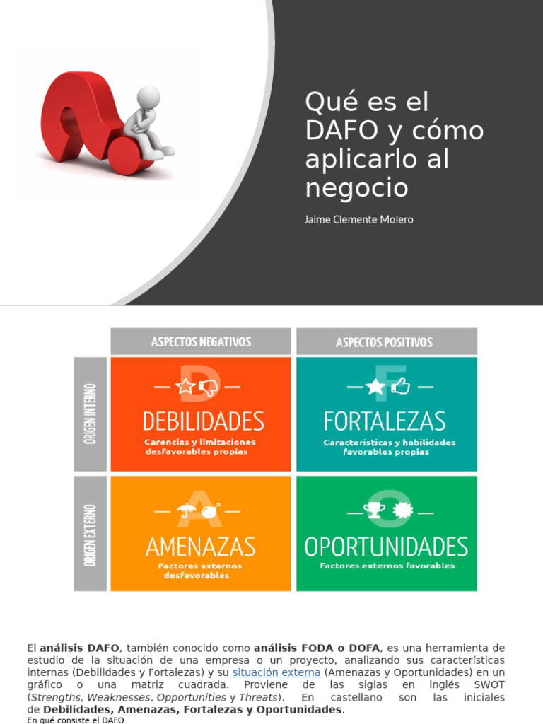 Análisis DAFO: Estrategias para Negocios | PDF | Análisis FODA | Economias