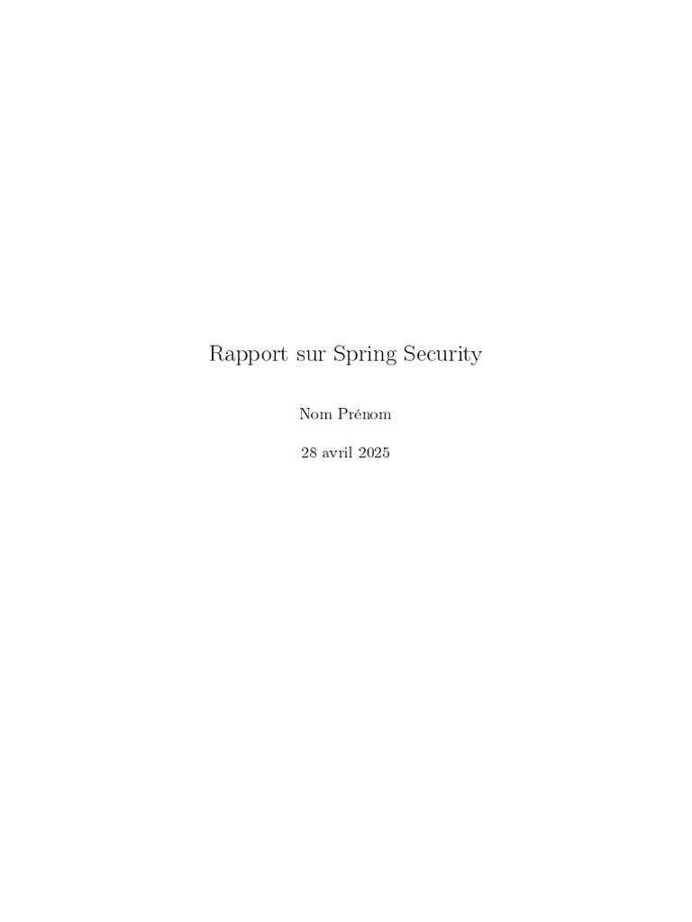 Guide complet sur Spring Security | PDF | Informatique | Internet