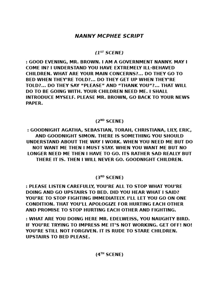 Nanny McPhee Script Overview | PDF