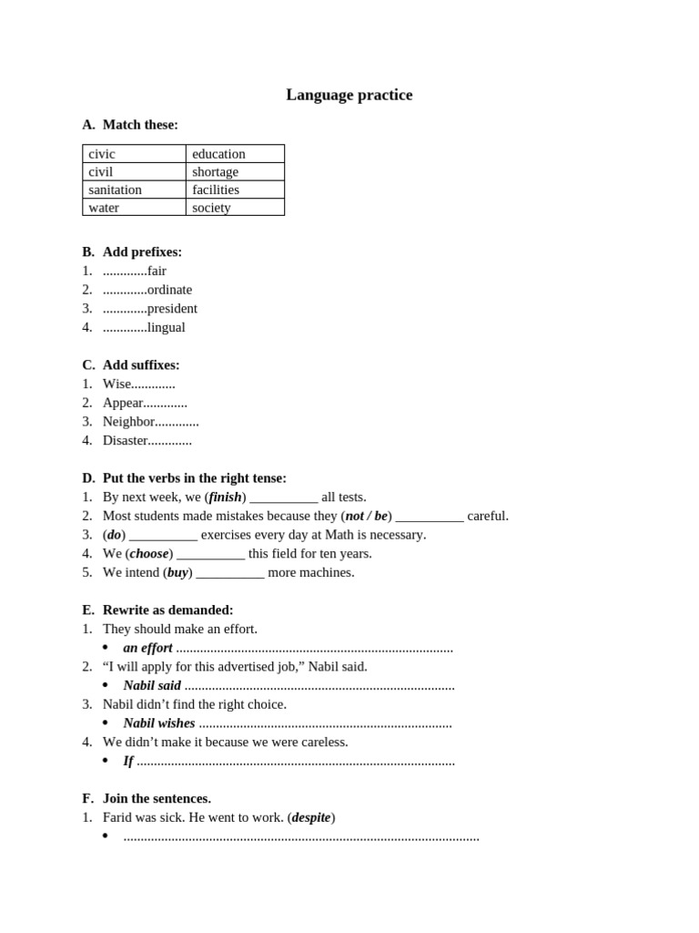 Language Practice | PDF