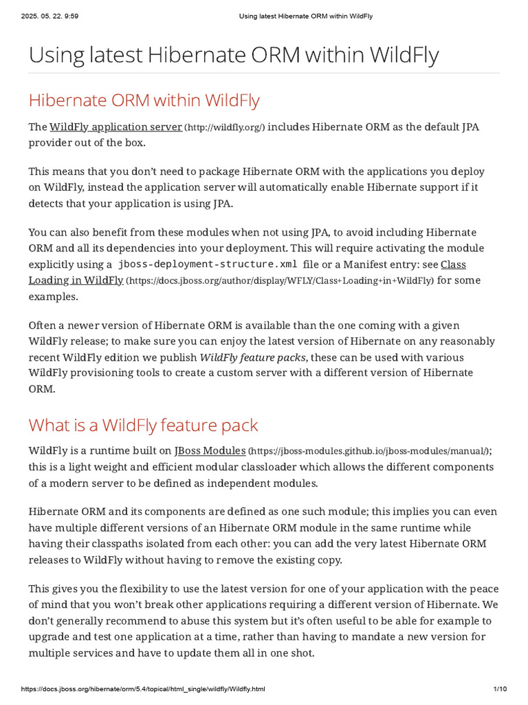Latest Hibernate ORM in WildFly 36 | PDF | Computing | Software Engineering