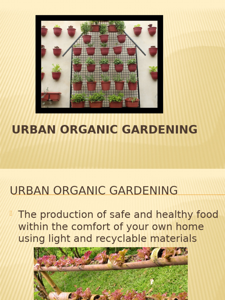 8.01 Urban Organic Gardening | PDF | Organic Horticulture | Botany