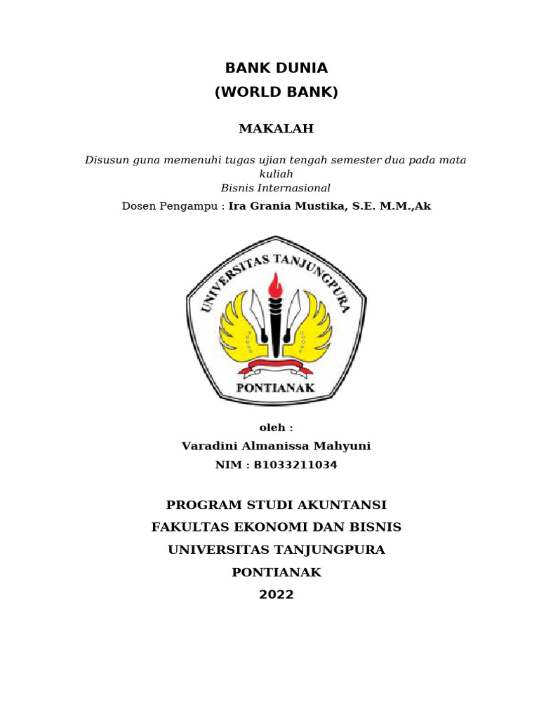 Fungsi dan Tujuan Bank Dunia | PDF