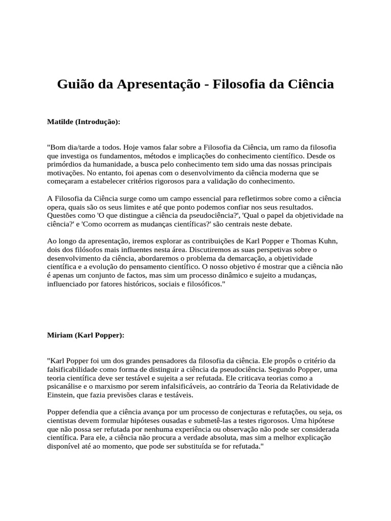 Filosofia da Ciência: Fundamentos e Debates | PDF | Science | Método ...