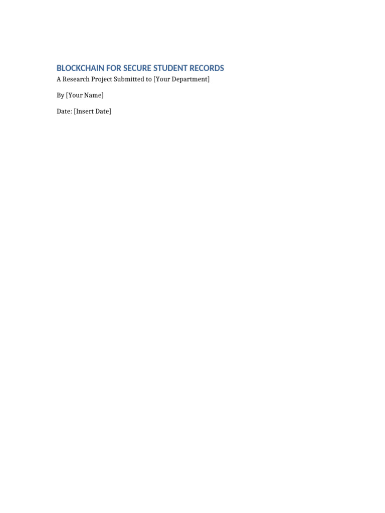 Blockchain for Secure Student Records | PDF | Computing | Information ...