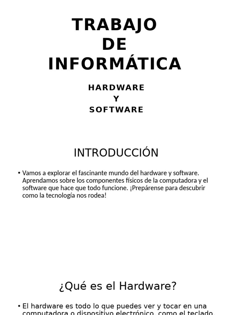 Hardware y Software: Guía Esencial | PDF | Hardware de la computadora ...