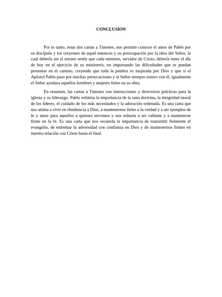 Instrucciones de Pablo a Timoteo | PDF | Pablo el apóstol | Iglesia ...