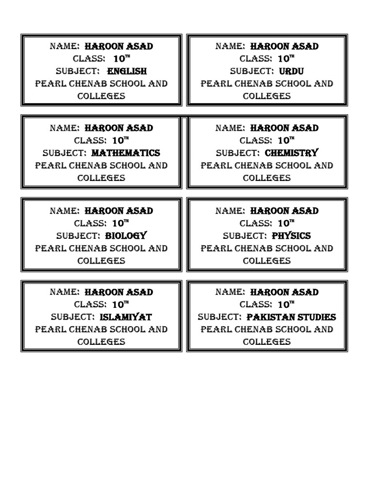 Name Chits | PDF