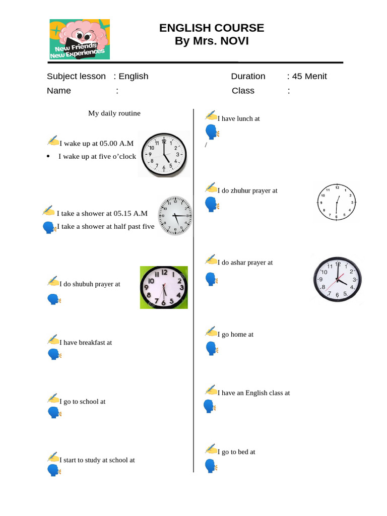 Daily Routine English Course | PDF