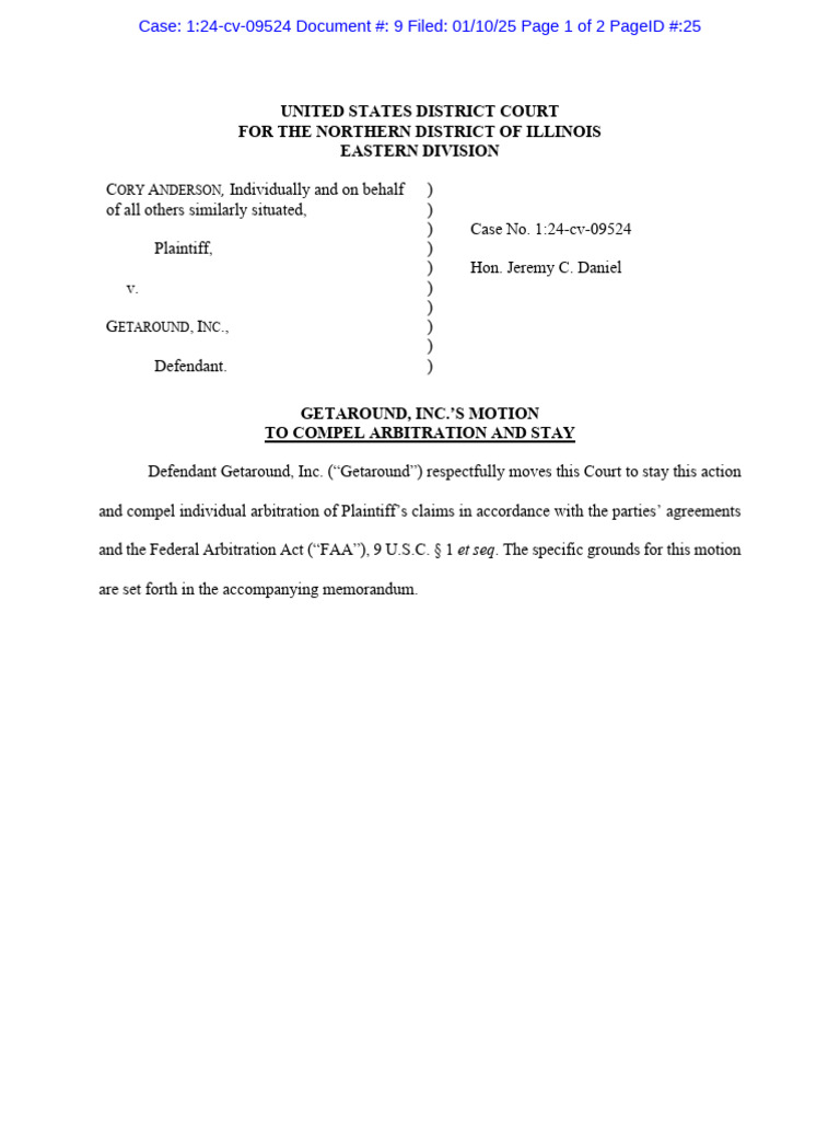 2025.01.10 009 Motion To Compel Arbitration and Stay | PDF