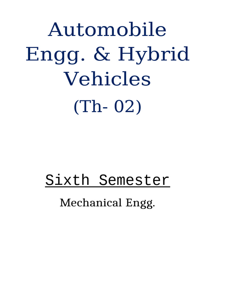 Automobile Engineering Overview | PDF | Clutch | Manual Transmission