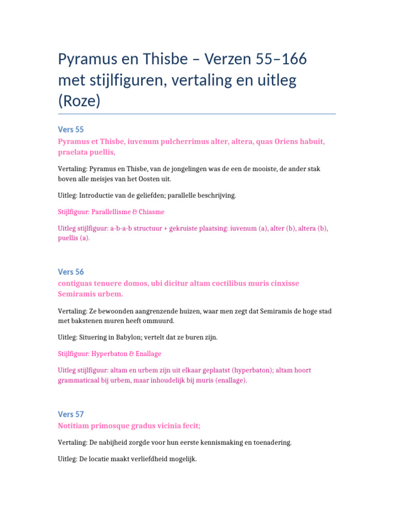 Pyramus en Thisbe 55 64 ROZE | PDF