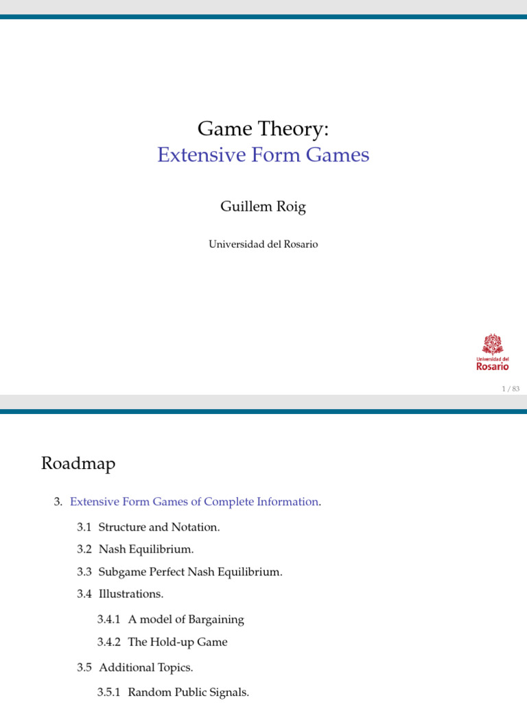 Extensive Form Games in Game Theory | PDF | Mathematical And ...