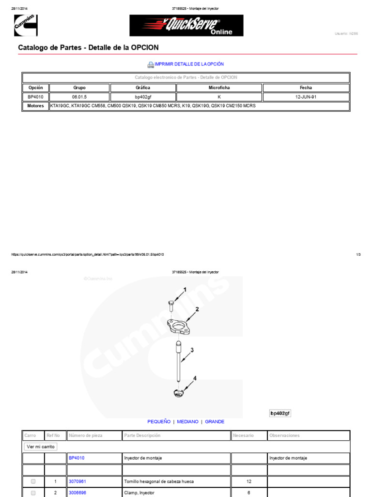Montaje Del Inyector | PDF