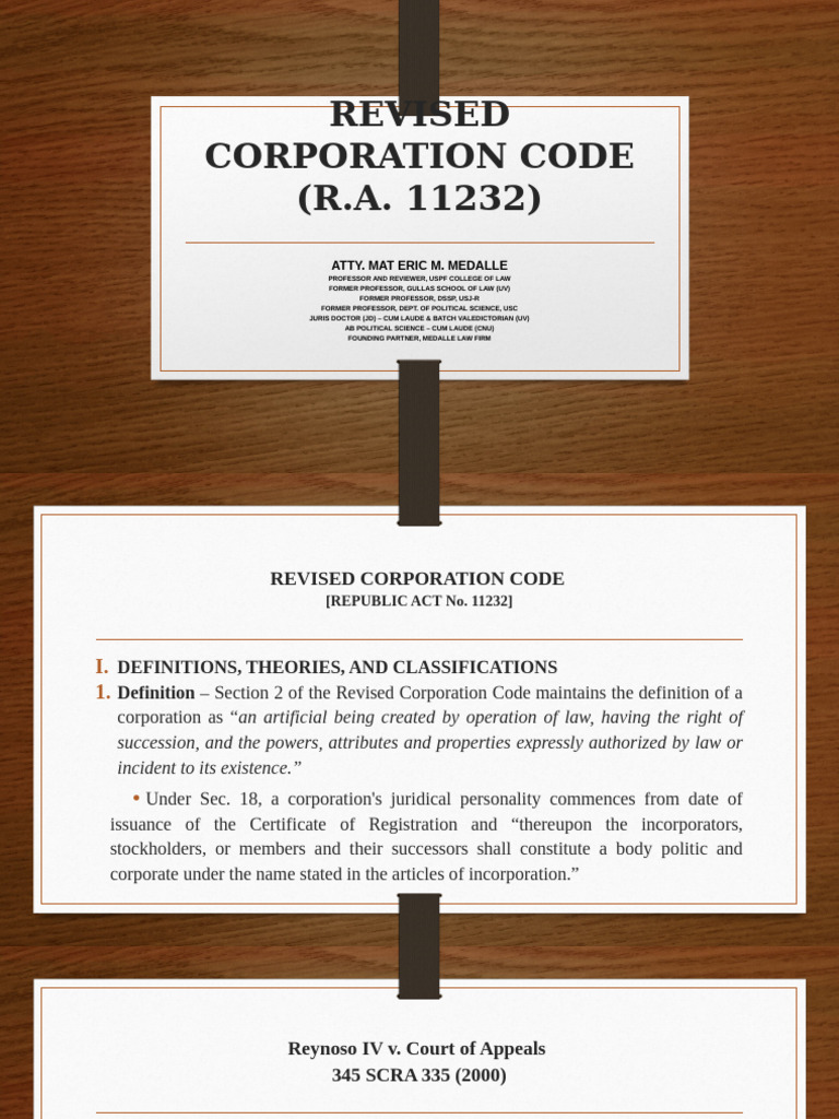 Revised Corporation Code Overview | PDF | Corporations | Limited Liability